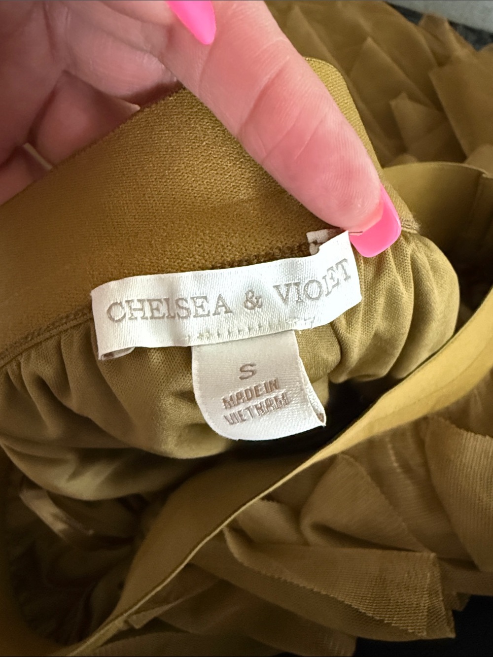 Chelsea & Violet Olive Ruffle Tulle Maxi Skirt - Picture 4 of 5